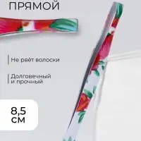 Пинцет прямой, узкий, 8.5 см, МИКС