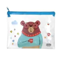 Папка на молнии А5 "Мишка", МИКС