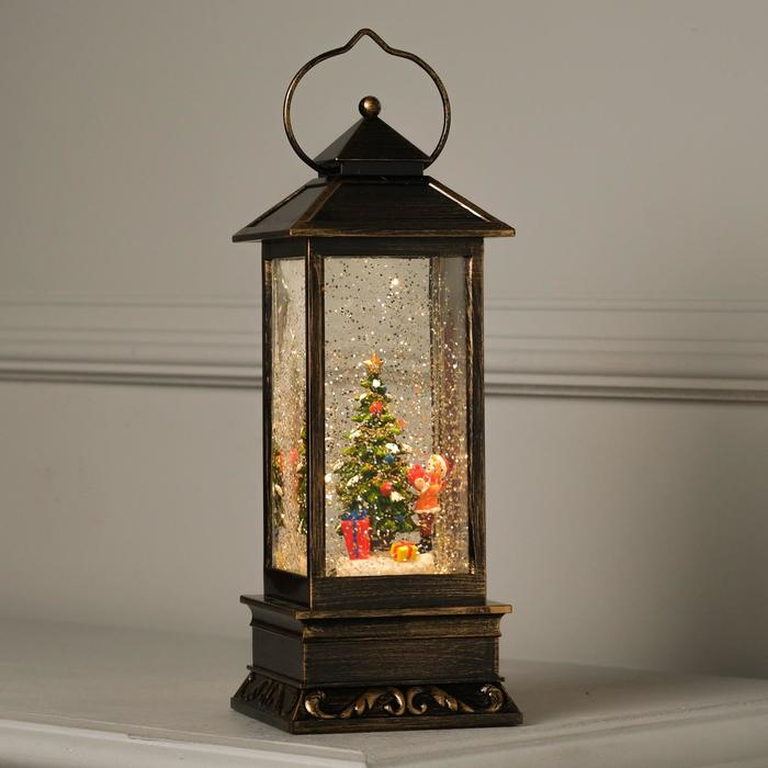 Светодиодная фигура &laquo;Ребёнок у ёлки&raquo; 10 &times; 27 &times; 10 см, пластик, батарейки ААх3 (не в комплекте), свечение тёплое белое