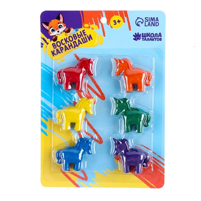 Восковые карандаши &laquo;Единорог&raquo;, набор 6 цветов