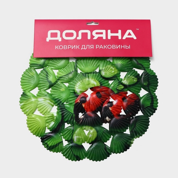 Коврик в раковину Доляна &laquo;Божья коровка&raquo;, 28&times;28 см