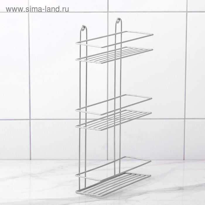 Полка прямоугольная 3-х ярусная, 26,5&times;10,5&times;50 см, цвет хром
