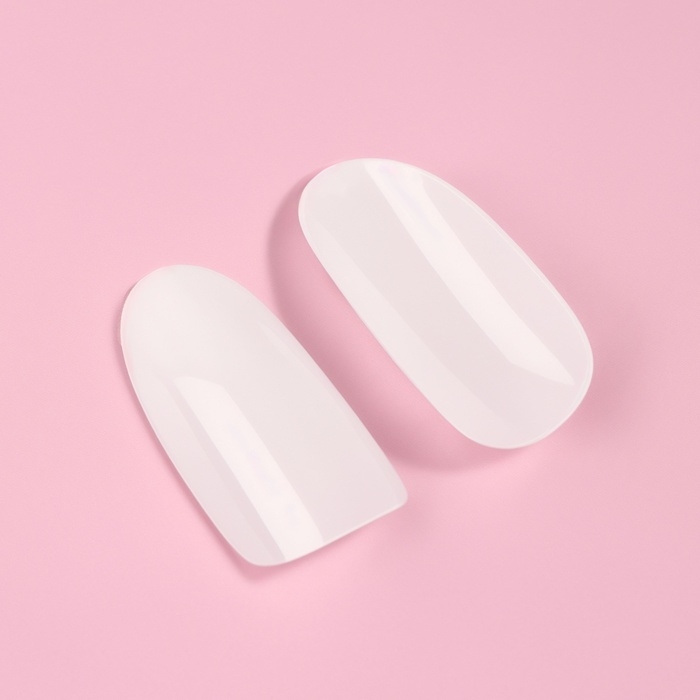 Типсы для наращивания ногтей, 500 шт, форма овал, в пакете, 10 размеров, цвет молочный