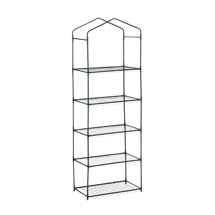 Стеллаж для рассады, 5 полок, 190 &times; 40 &times; 65 см, металлический каркас d = 12 мм, без чехла, Greengo