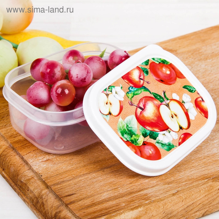 Ланч-бокс прямоугольный FoodVibes &laquo;Сочные яблоки&raquo;, 150 мл