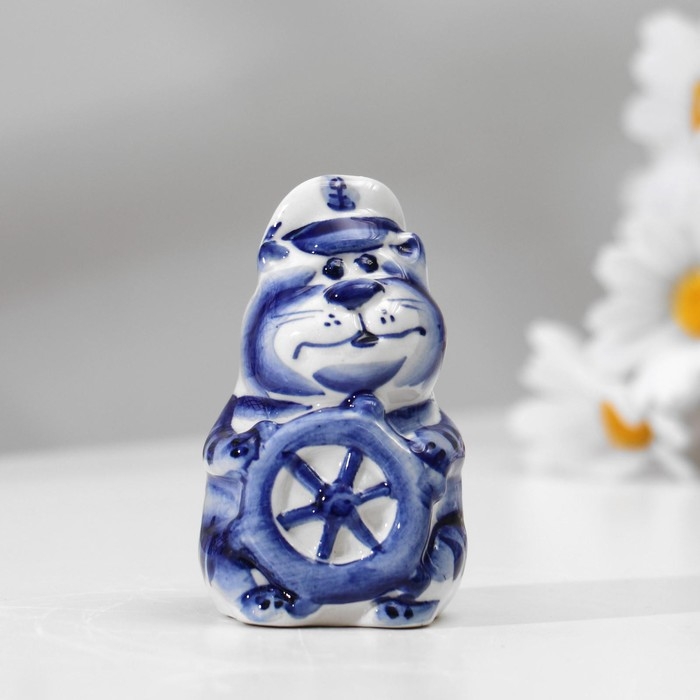 Сувенир гжель &laquo;Юнга&raquo;, бело-синий,керамика,