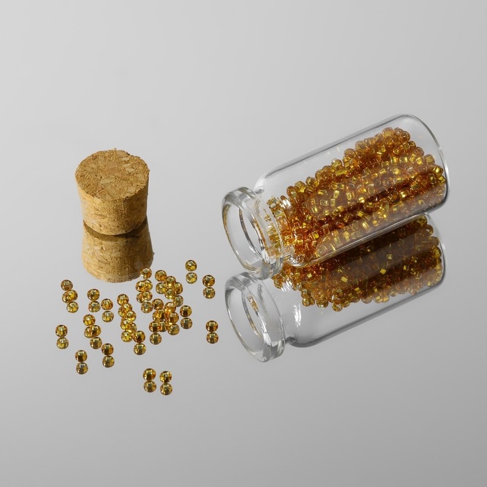 Набор баночек для хранения бисера, d = 2 &times; 4 см, 25 шт, в контейнере, 11 &times; 11 &times; 5 см