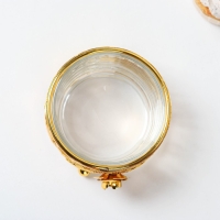 Сахарница &laquo;Роза&raquo; с ложкой, 200 мл, 9&times;10 см, цвет золотой