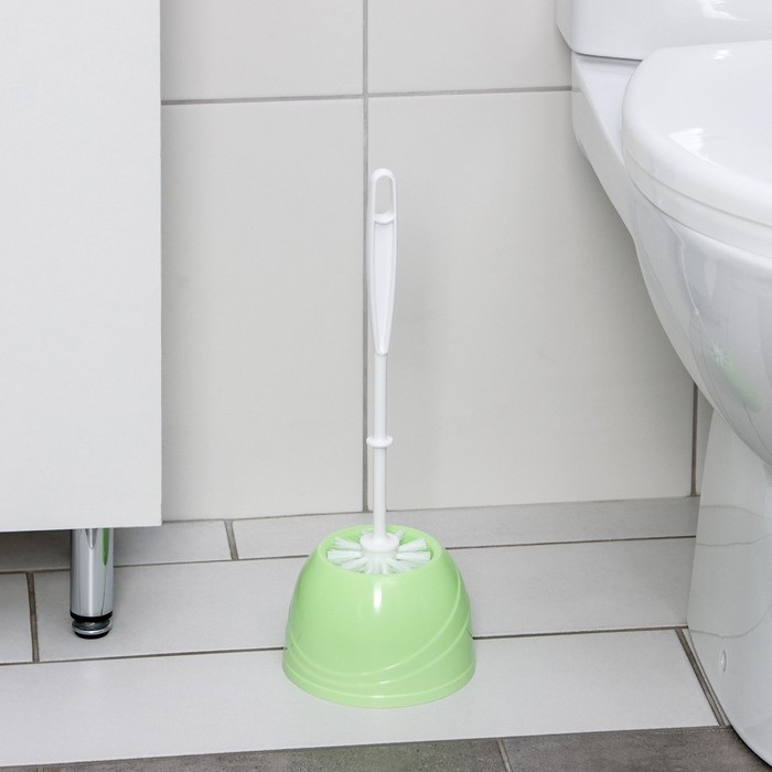 Ёршик для унитаза с подставкой BEROSSI Aqua, 13&times;13&times;36 см, цвет салатовый