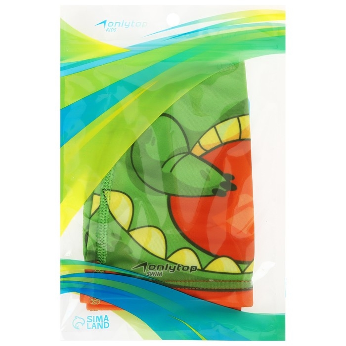 Шапочка для плавания детская ONLYTOP &laquo;Крокодильчик&raquo;, тканевая, обхват 46-52 см