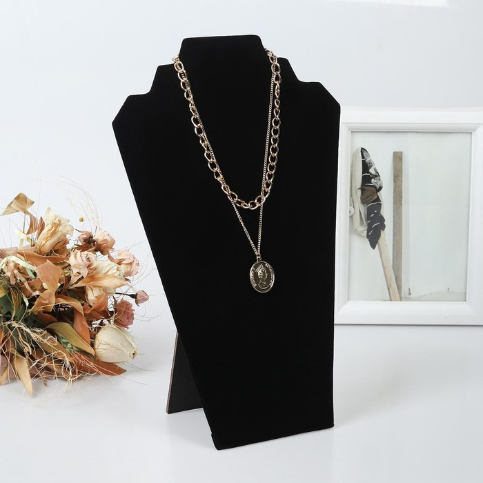 Бюст для украшений, 21&times;11&times;31 см, h=31 см, цвет чёрный