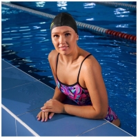 Шапочка для плавания взрослая ONLYTOP, силиконовая, обхват 54-60 см, цвет чёрный