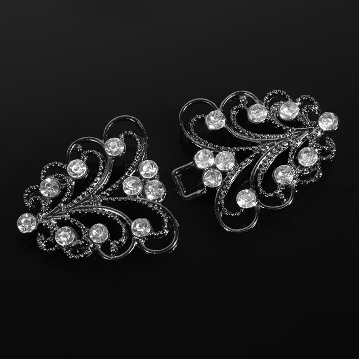 Декоративная застёжка, 6,5 &times; 3 см, цвет чёрный