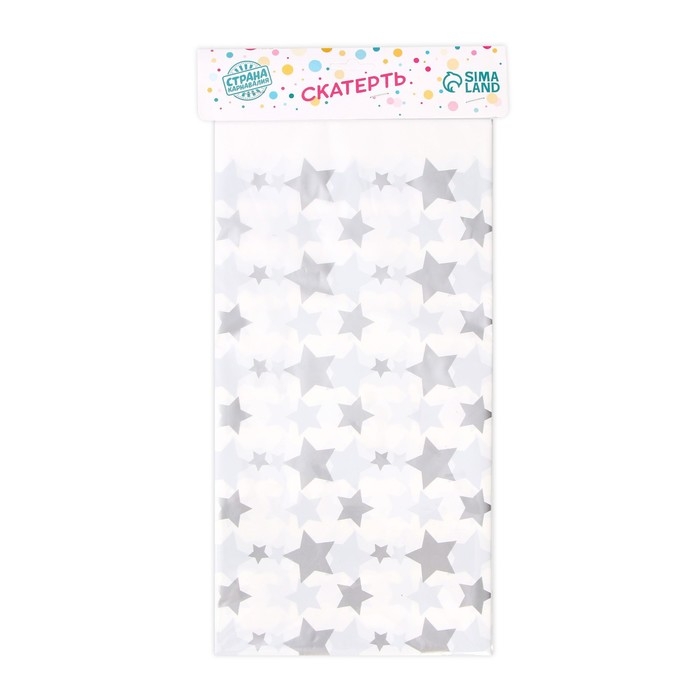 Скатерть &laquo;Звёзды&raquo;, 137х220 см, цвет серебряный