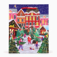 Новый год. Пакет подарочный "Праздник в городе", 18 х 22,3 х 10 см.