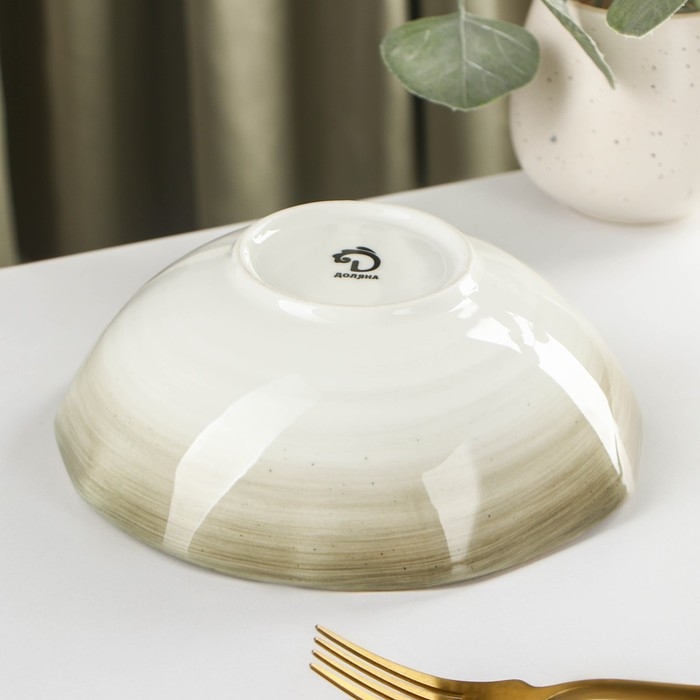 Салатник фарфоровый Доляна &laquo;Млечный путь&raquo;, 700 мл, d=17,5 см, цвет серый