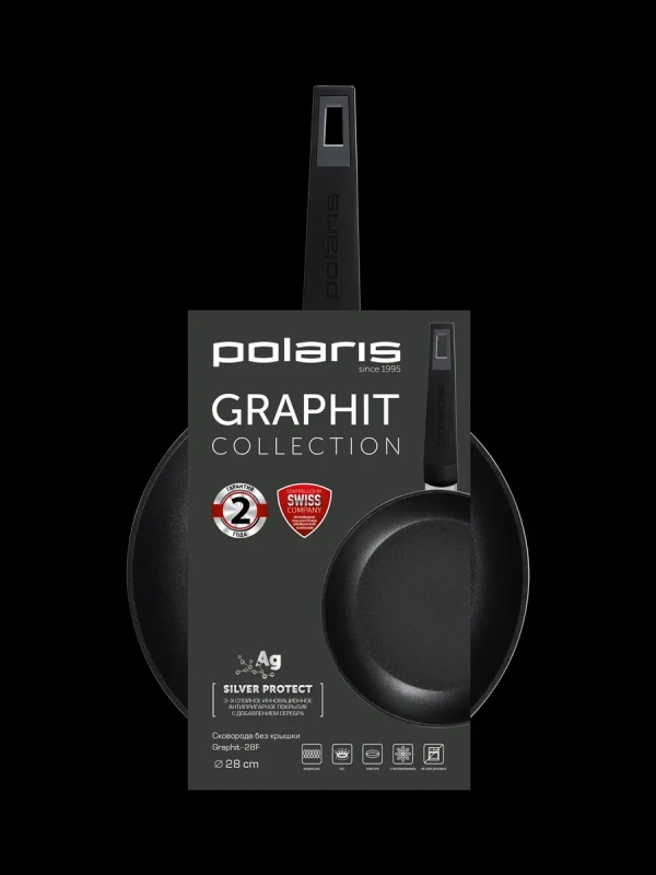 Сковорода 28 см Graphit-28F большая для индукционной плиты