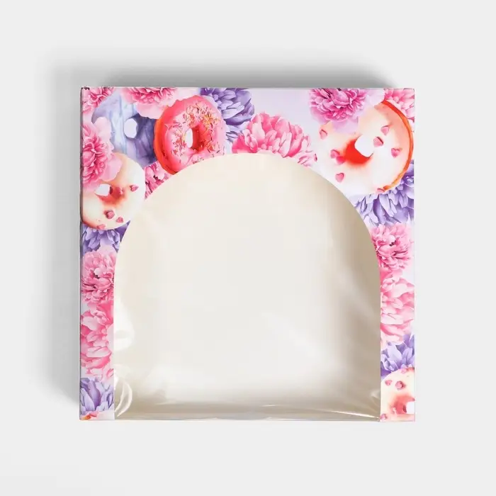 Кондитерская упаковка, коробка с PVC окном, &laquo;Пончики&raquo;, 20 х 20 х 5 см