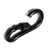 Карабин монтажный с фиксатором ТУНДРА krep, DIN5299D, 6&times;60 мм, черный, 1 шт.