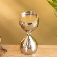 Подсвечник "Песочные часы" алюминий 8,5х19 см, цв. серебро