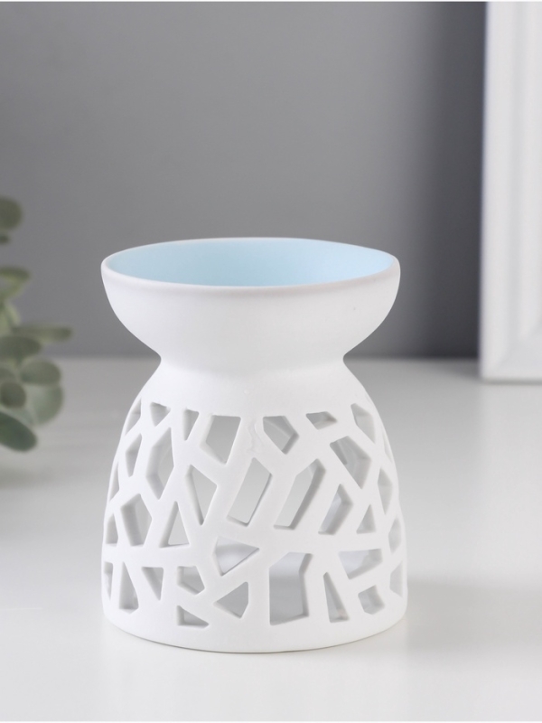 Аромалампа керамика "Необычная геометрия" белый 8х8х9,3 см