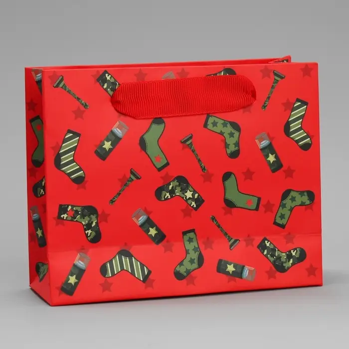 Пакет подарочный ламинированный, упаковка, &laquo;С 23 февраля&raquo;, S 15 х 12 х 5.5 см