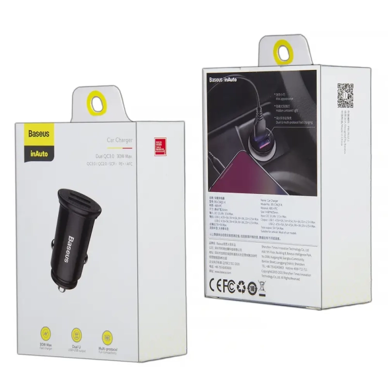 Переходник АЗУ на 2 USB 30W CCALL-YD01 Baseus  черный