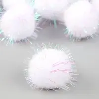 Набор деталей для декора &laquo;Бомбошки с блеском&raquo;, набор 18 шт., размер 1 шт &mdash; 2,5 см, цвет белый перламутр