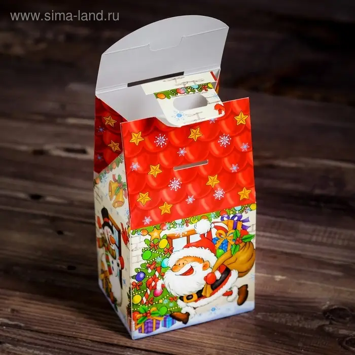 Коробка картонная &laquo;Веселый Дед Мороз&raquo;, 9.1&times;7&times;15.7 см