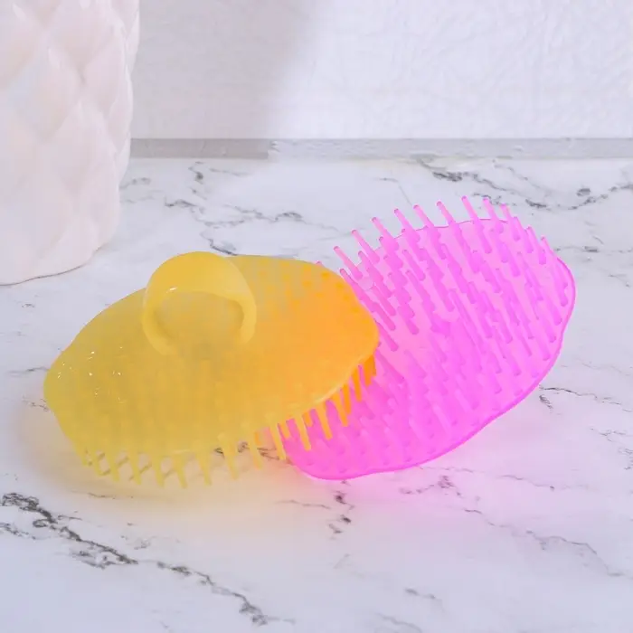 Щётка - массажёр для мытья головы, 7.5&times;7.5&times;3.5 см, фасовка 12 шт., МИКС