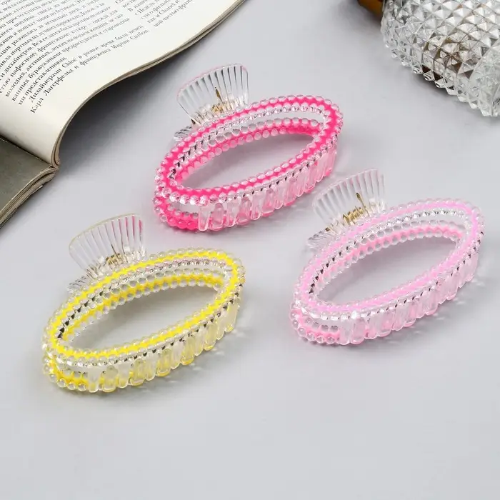 Крабик для волос &laquo;Хелен колор&raquo;, овал, 9 см, МИКС