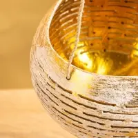 Подсвечник подвесной из кокоса, 12-15 см, золотисто-белый