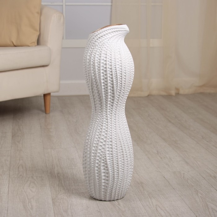 Керамическая ваза для цветов, сухоцветов &laquo;Дуайт&raquo;, напольная, 60 см, белый