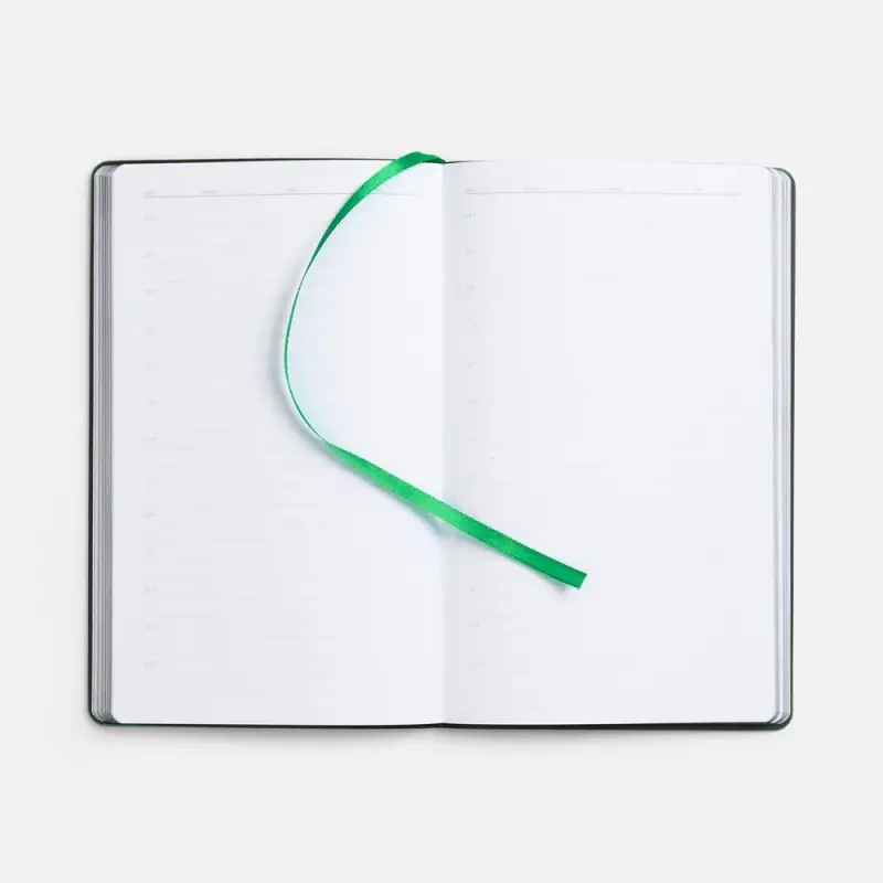 Ежедневник Trait, недатированный, черный с зеленым