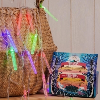 Гирлянда &laquo;Нить&raquo; 5 м с насадками &laquo;Сосульки с пузырьками&raquo;, IP20, прозрачная нить, 20 LED, свечение мульти (RG/RB), мигание, 220 В