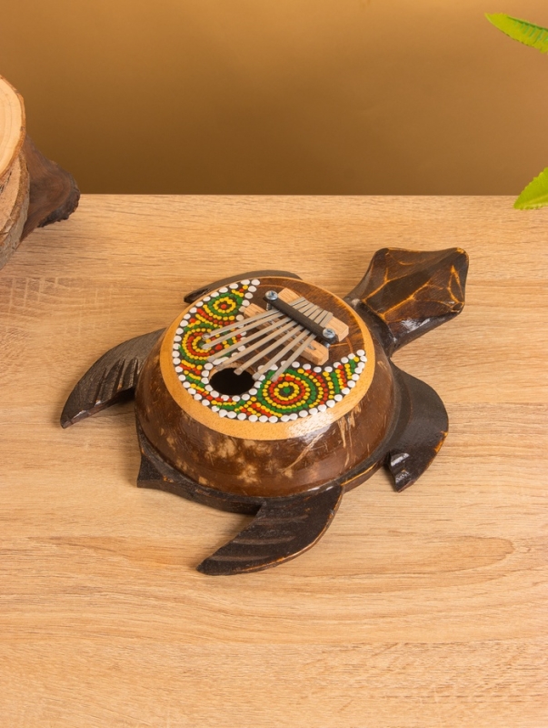 Сувенирный музыкальный инструмент Калимба &laquo;Черепаха&raquo;, 18&times;24&times;6 см, албезия, кокос