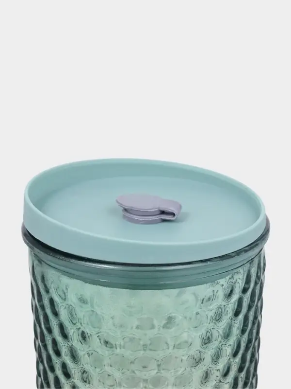 Стакан с трубочкой "Спектр" 500 мл, 8х8х16 см, силиконовая крышка, зеленый