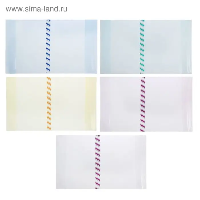 Обложка ПЭ 255 х 430 мм, 200 мкм, для учебников, универсальная, с закладкой, МИКС