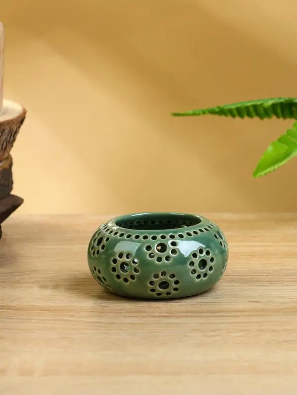 Подсвечник, 8.5&times;8.5&times;4 см, керамика, МИКС