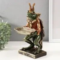 Сувенир полистоун с подставкой для мелочей "Лягушонок дворецкий" 27,5х13,5х9 см