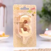 Свеча в торт &laquo;Алмаз&raquo; цифра 3 золотая, 6.5 см