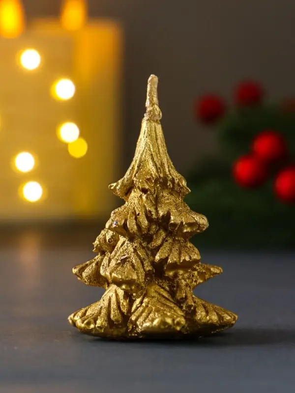Свеча "Ёлочка " 50*65 мм, лак, золото