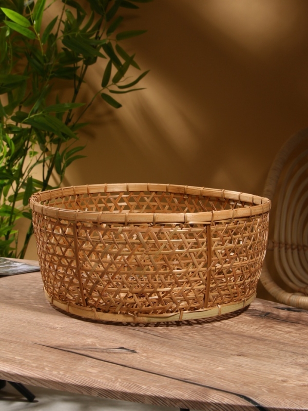 Корзина плетёная "Клоус" бамбук 36х36х14 см, светлая