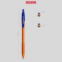 Ручка шариковая ErichKrause. R-301 Matic Orange, автоматическая, синий стержень, узел 0.7 мм