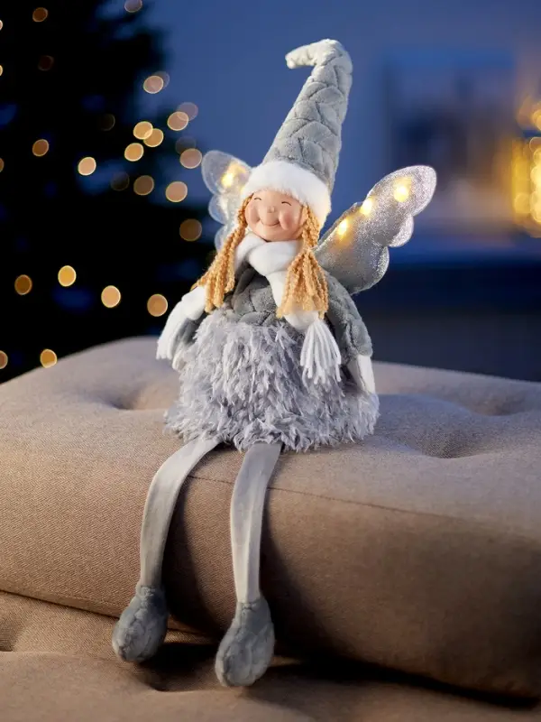 Фигура текстиль &laquo;Кукла в розовом&raquo; 70 см, 6 LED, AG10x3 (в компл.), Т/БЕЛЫЙ