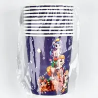 Стакан бумажный "Пони с подарками" , синий (250 мл)