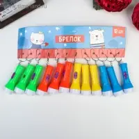 Фонарик брелок для ключей на кольце &laquo;Яркий с белой окантовкой&raquo;, светит, 7&times;2.2&times;2.2 см, МИКС