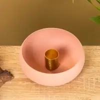 Подсвечник на 1 свечу на магнитах "Пудровый" 11х11х4 см