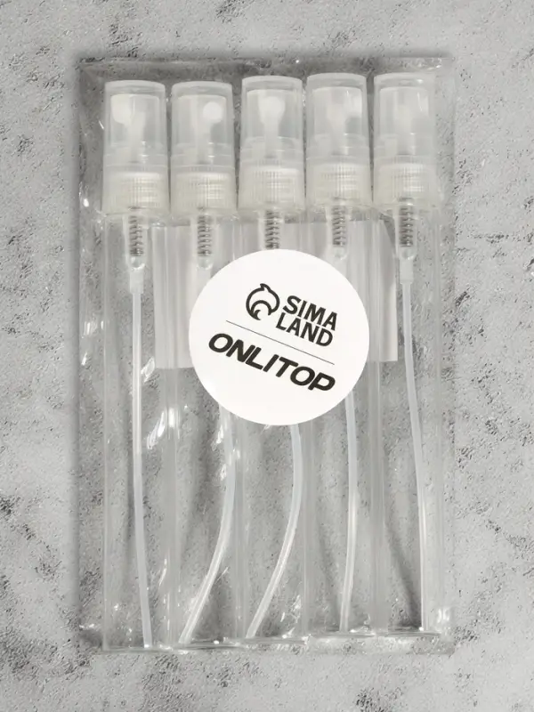 Флакон для парфюма, с распылителем, 10 мл, фасовка - 5 шт., прозрачный