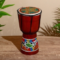 Сувенирный музыкальный инструмент "Барабан Джембе Разноцветный" 13x13x24 см, МИКС